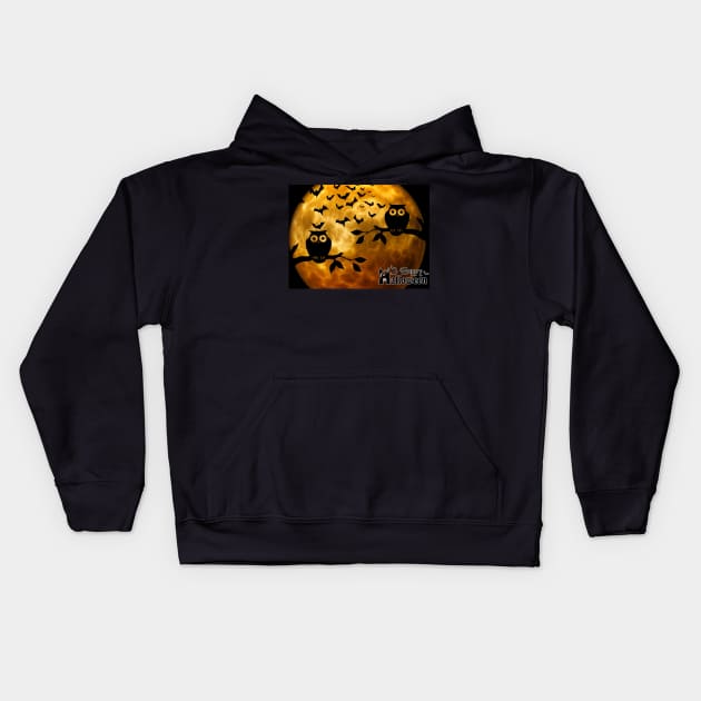 Happy Halloween Owl On Branch Kids Hoodie by holidaystore